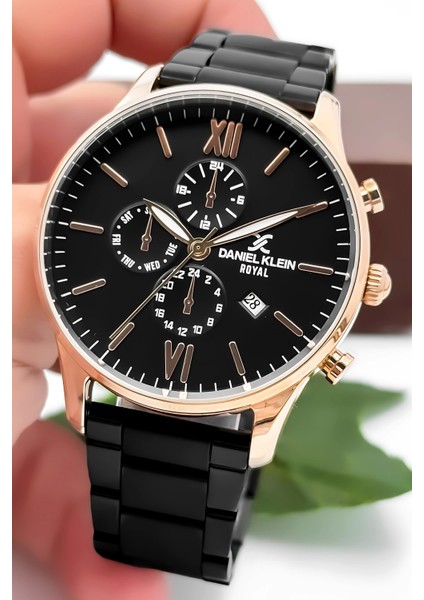 Erkek Kol Saati Takvimli Çelik Kordon Çelik Kasa Siyah-Rose Bileklik Hediyesi İle zmdk1134 fiyatları