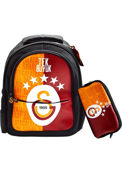 3 Bölmeli 5 Yıldızlı Tek Büyük Suni Deri Okul Çantası + Kalemlik