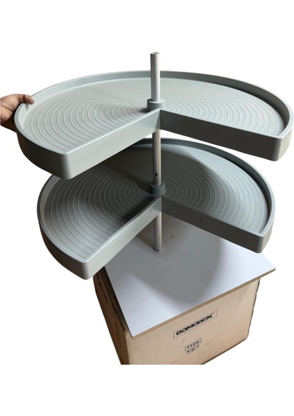 Plastik Tabanlı 3/4 Köşe Döner Sepet 74CM Çap