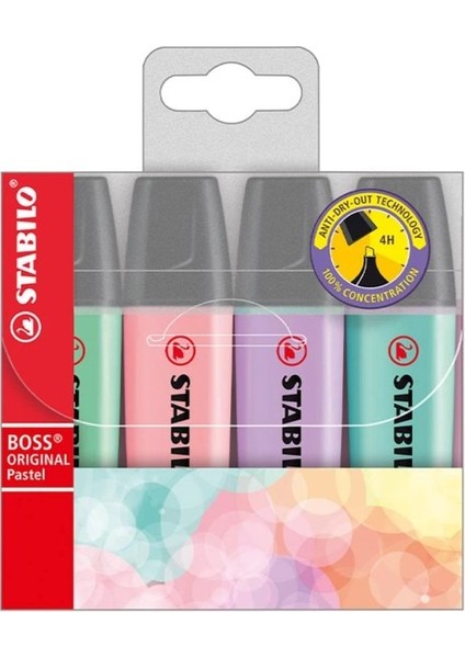 Boss Original Fosforlu Kalem Seti Pastel 4'lü (70-4***)