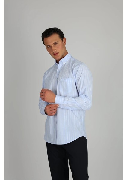 LM1481 R 551 A.mavi Erkek Gömlek