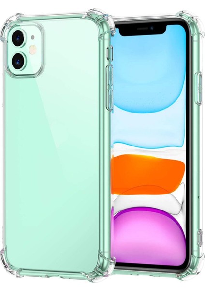 Iphone 11 Uyumlu Çıkıntılı Köşe Korumalı Şeffaf Kılıf