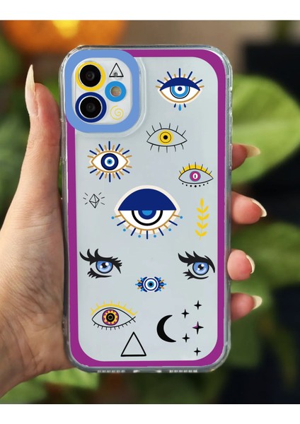 iPhone 11 Uyumlu (Köşeli 12 Görünümlü) Şeffaf Baskılı Kamera Korumalı Silikon Kılıf