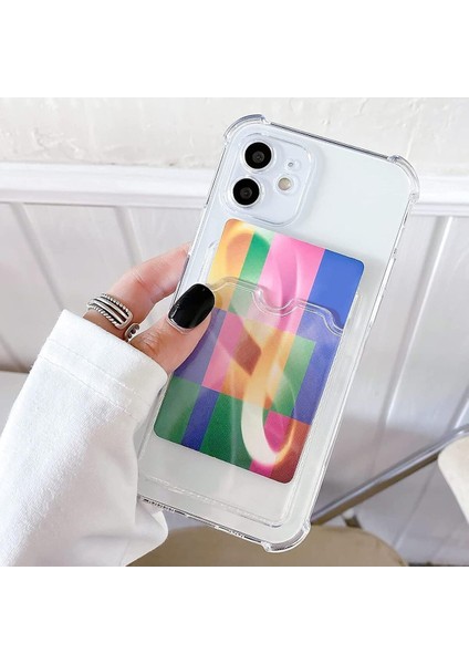 iPhone 11 Uyumlu Köşeleri Çıkıntılı Kartlıklı Şeffaf Kılıf modelleri