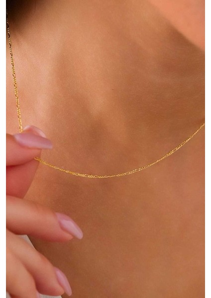 14 Ayar Altın Zarif Figaro Kolye fırsatları