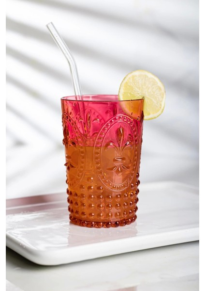 Akrilik Kırmızı Tekli Kısa Bardak & Su Meşrubat Kahve Yanı Bardağı 400 ml ( Cam Değildir )