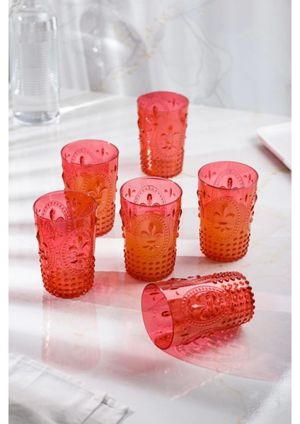 Akrilik Kırmızı Tekli Kısa Bardak & Su Meşrubat Kahve Yanı Bardağı 400 ml ( Cam Değildir ) modelleri