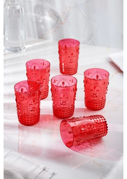 Akrilik Kırmızı Tekli Kısa Bardak & Su Meşrubat Kahve Yanı Bardağı 400 ml ( Cam Değildir ) fırsatları