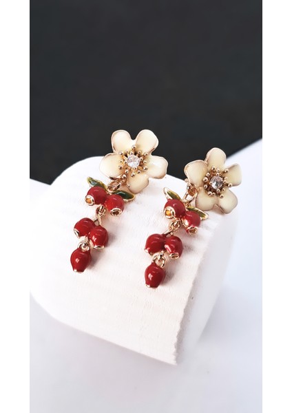 Çiçek Figürlü Üzüm Salkımı Küpe modelleri