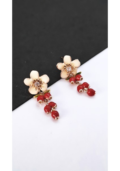 Çiçek Figürlü Üzüm Salkımı Küpe fırsatları