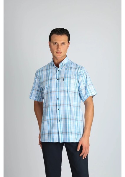 Lorenzo Mazzoli LMKK1494 R 555 Mavi Erkek Gömlek