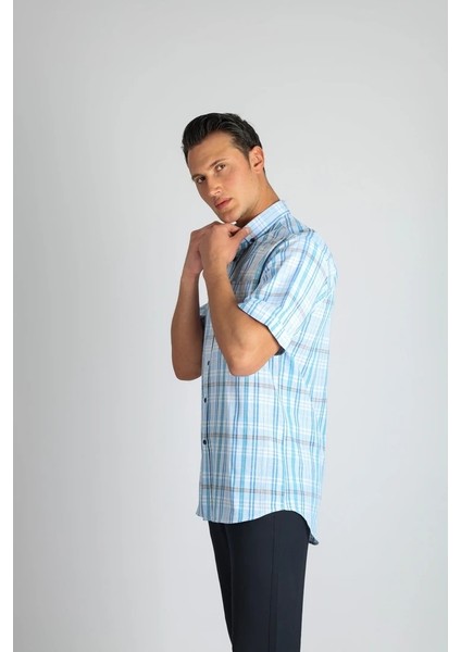 Lorenzo Mazzoli LMKK1494 R 555 Mavi Erkek Gömlek modelleri