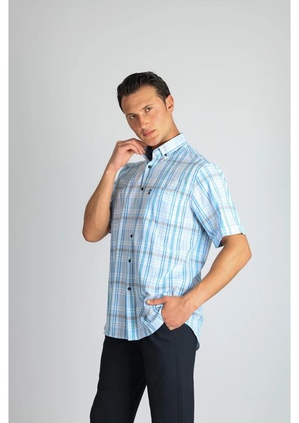 Lorenzo Mazzoli LMKK1494 R 555 Mavi Erkek Gömlek fırsatları