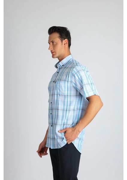 Lorenzo Mazzoli LMKK1494 R 555 Mavi Erkek Gömlek