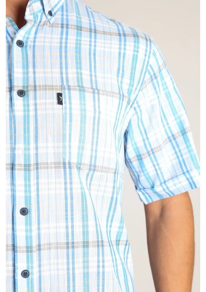 Lorenzo Mazzoli LMKK1494 R 555 Mavi Erkek Gömlek
