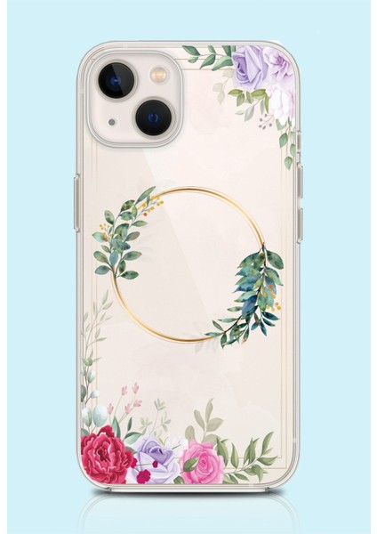 Iphone 13 Uyumlu '' Flower Frame '' Tasarım Kılıf