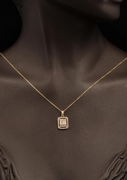 Köşeli Baget 14 Ayar Altın Kolye fiyatları