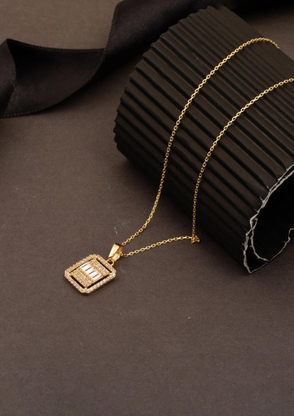 Köşeli Baget 14 Ayar Altın Kolye fırsatları