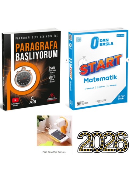 Arı Yks Tyt Paragrafa Başlıyorum Soru Bankası Çözümlü - Hamza Kaya + Start Matematik 0' Dan Başla Set 2026