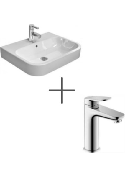 Happyd.2 60 cm Lavabo ve Wave Lavabo Bataryası, Medium