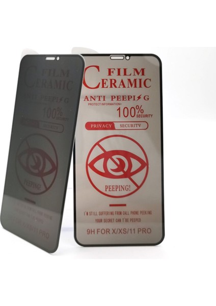 Iphone X/xs/11 Pro Privacy Seramik Tam Kaplayan Ekran Koruyucu
