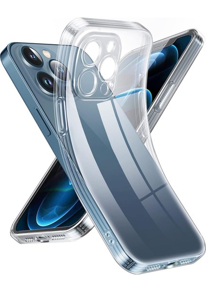 iPhone 12 Pro Uyumlu Kamera Korumalı Şarj Yeri Tıpalı Şeffaf Kılıf