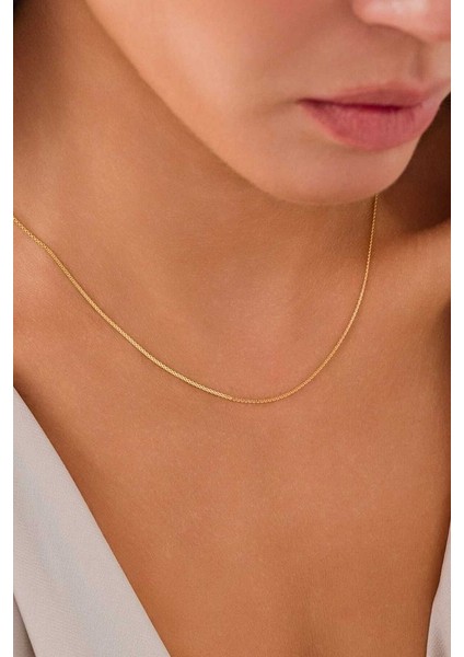 14 Ayar Altın Zarif Hasır Zincir fırsatları