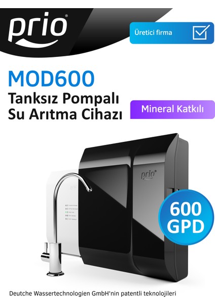 MOD600 Tanksız Direkt Akışlı Pompalı Su Arıtma Cihazı