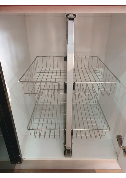 Domodek 3 Sepetli Tezgah Altı Tel Kiler