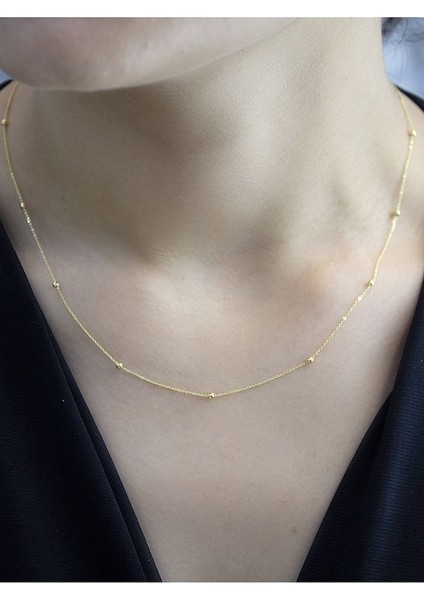 14 Ayar Altın Sıralı Toplu Kolye