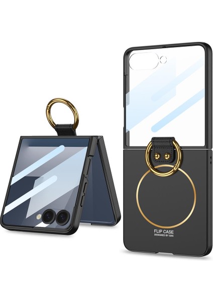 Galaxy Z Flip 7 Uyumlu Kılıf Yüzüklü Magsafe Kapak Kamera Korumalı Premium Mat Tasarım Ince Yapılı