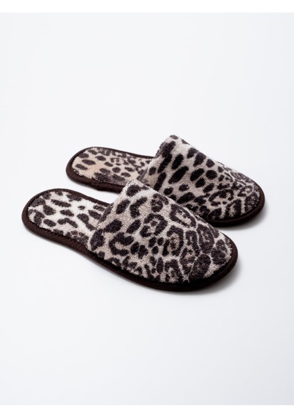Leopar Desen Havlu Terlik Kaymaz İnce Taban fiyatları