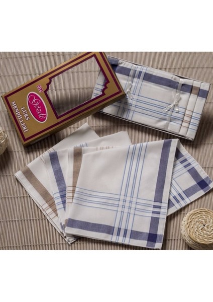 Sarı Kutulu 46X46 cm 12 Adet Kumaş Mendil-Gsk 06