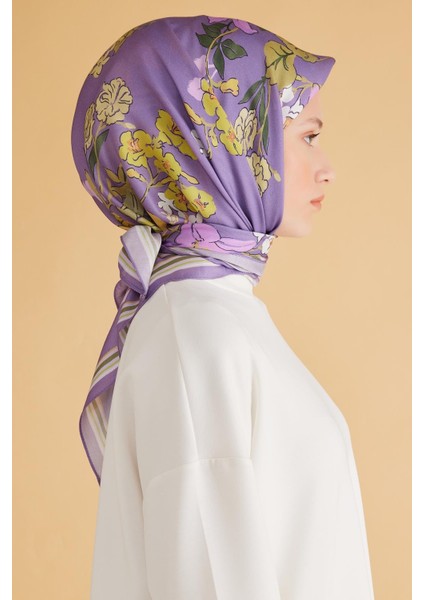 Fresh Pure Eşarp 1 - 02 Mor Karışık Desen 49983 modelleri