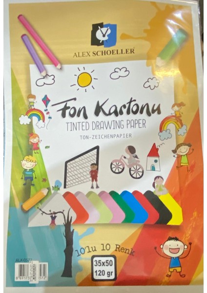 Fon Kartonu 35X50 CM.120 Gr.10 Renk ***