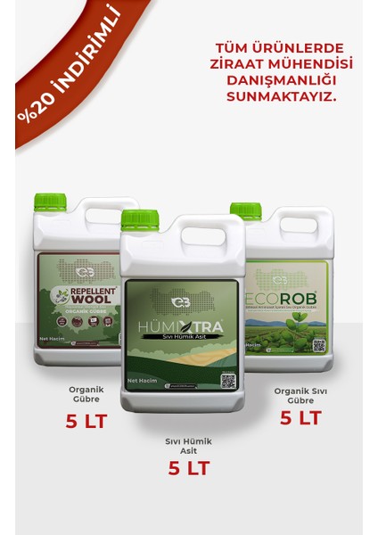 Sebzeler Için 3'lü Organik Gübre Seti