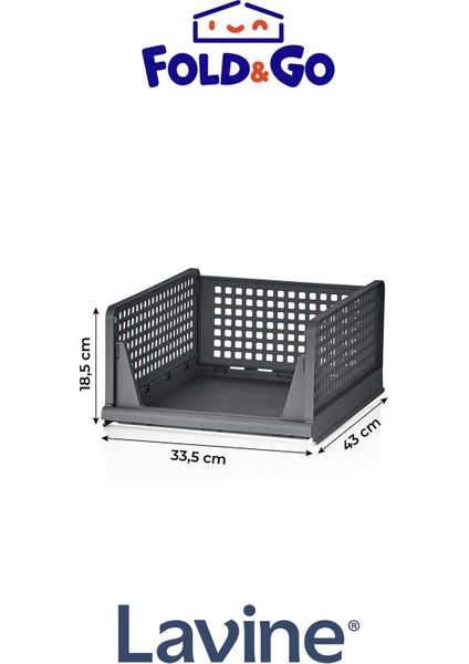 (3 Adet) Lavine Fold&go Çok Amaçlı Kayar Raf Dolap Içi Kıyafet ve Ev Aksesuarı Düzenleyici ”antrasit” modelleri