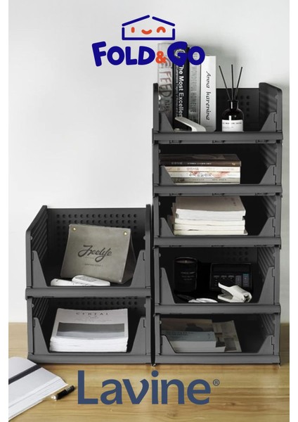 (3 Adet) Lavine Fold&go Çok Amaçlı Kayar Raf Dolap Içi Kıyafet ve Ev Aksesuarı Düzenleyici ”antrasit” fırsatları