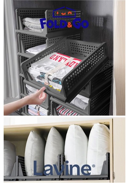 (3 Adet) Lavine Fold&go Çok Amaçlı Kayar Raf Dolap Içi Kıyafet ve Ev Aksesuarı Düzenleyici ”antrasit” indirimleri