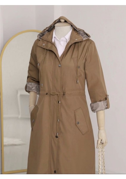 Astarı Çizgili Trençkot -Taba fiyatları