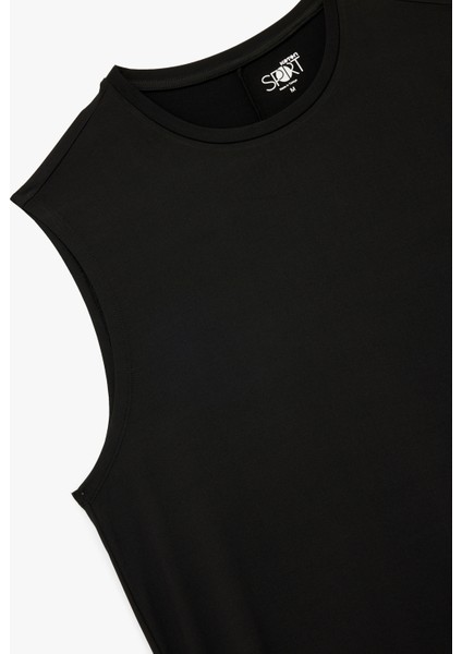 Bisiklet Yaka Rahat Kesim Basic Spor Kolsuz Tişört modelleri