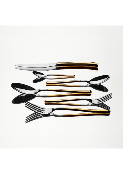 Elegance Altın Saten 12 Kişilik 72 Parça Kutulu Çatal Kaşık Bıçak Takımı fiyatları