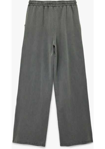 Üç Iplik Pamuklu Bağlama Detaylı Cepli Geniş Paça Eşofman Altı fiyatları