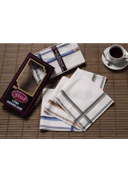 Siyah Kutulu 42X42 cm Düzine 12 Adet Kumaş Mendil-Gm 04 MPNTEKS0970 fiyatları