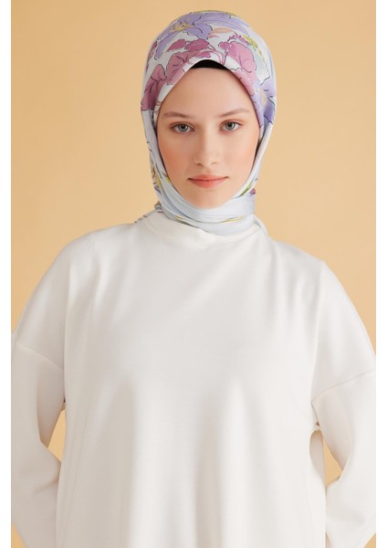 Fresh Pure Eşarp 1 - 05 Buz Mavi Karışık Desen 49978