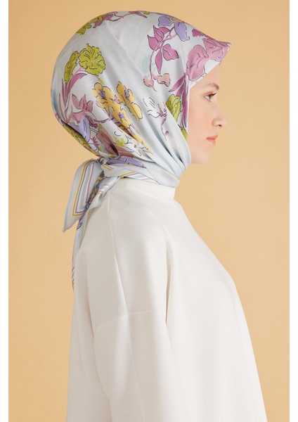 Fresh Pure Eşarp 1 - 05 Buz Mavi Karışık Desen 49978 modelleri