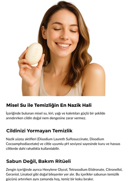 Micellar Water Nemlendirici Sabun – Shea Yağı ve Misel Su Içerikli, Vegan Formül 4lü fiyatları