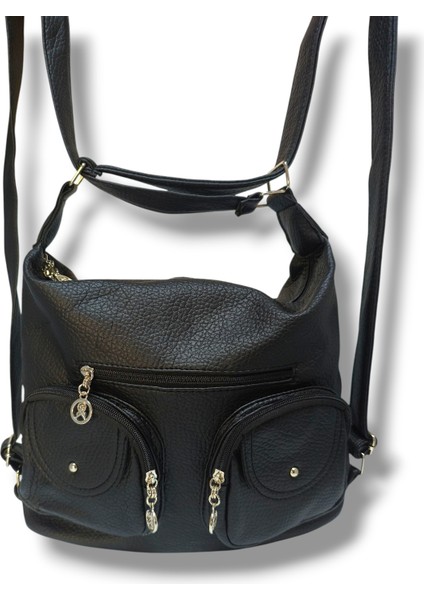 345-25 Yıkama Deri Büyük Omuz Askılı Kadın Çanta