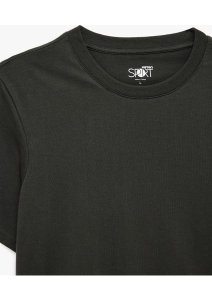 Rahat Kalıp Kısa Kollu Baskı Detaylı Bisiklet Yaka Basic Spor Tişört modelleri