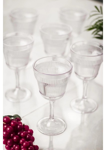 Akrilik Şeffaf 6'lı Kadeh & Su Meşrubat Kahve Yanı Bardağı 300 ml ( Cam Değildir ) fırsatları